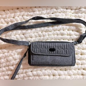 Lug RFID kick flip gray wallet/crossbody